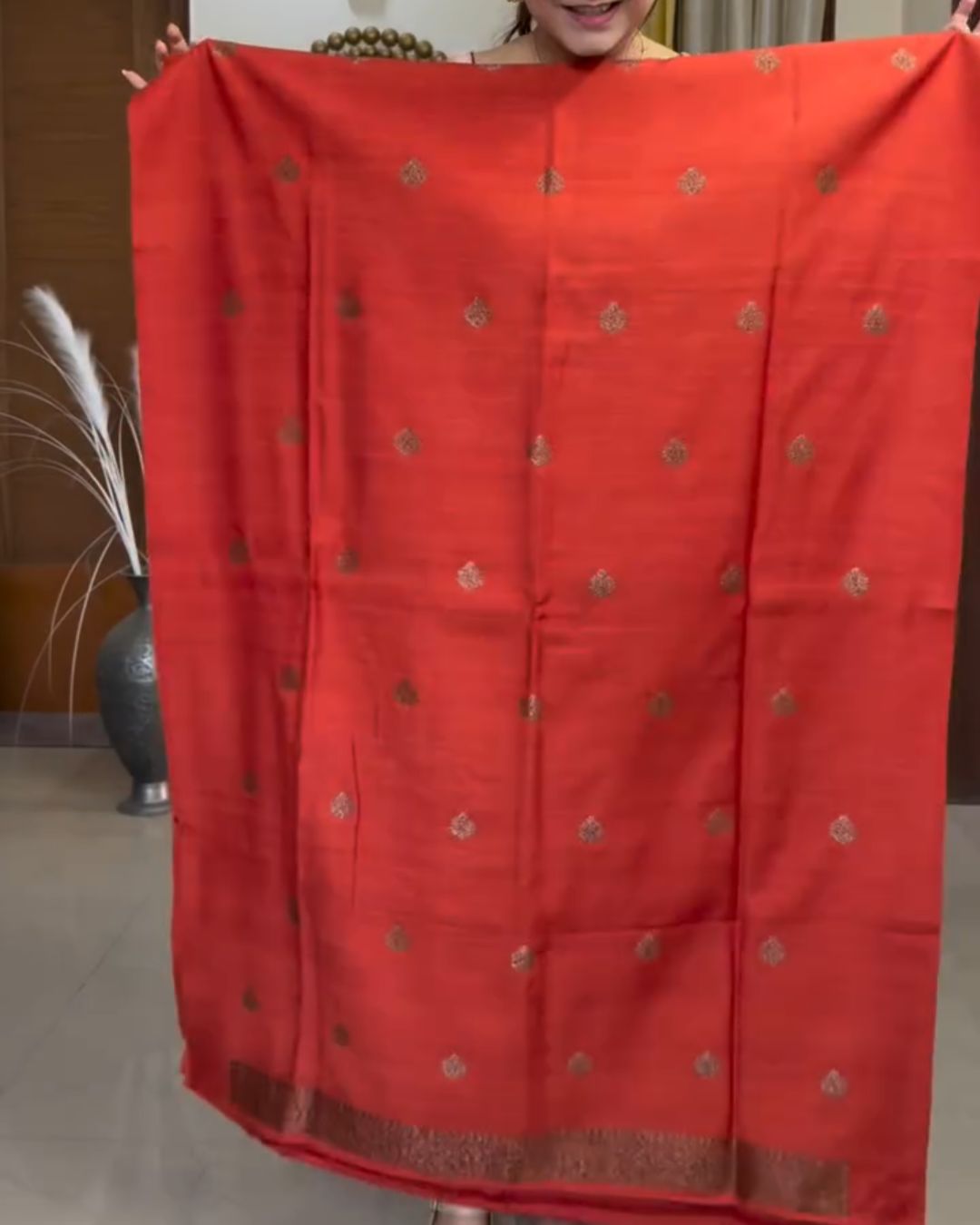 Sindoori Glow Cotton Jari Suit