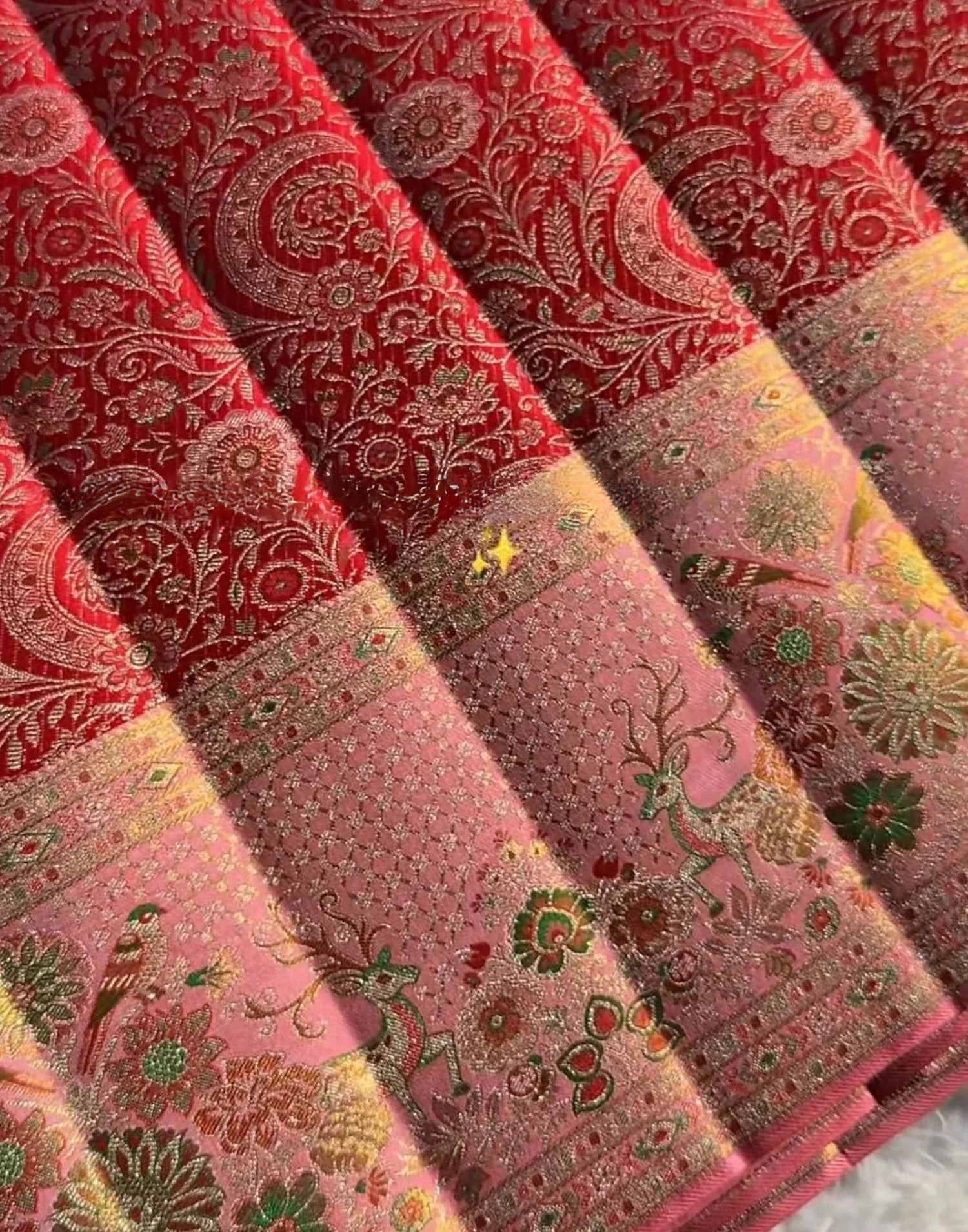 Premium Red Meenakari Silk Saree