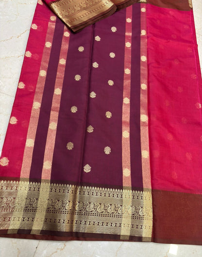 Gold Pattern Border Saree