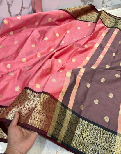 Gold Pattern Border Saree
