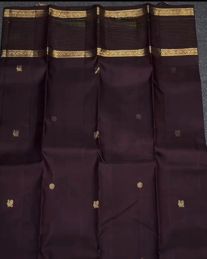 Royal Maroon Zari Checks Silk Saree