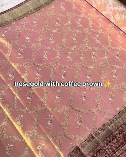 Rose Gold Royale Tissue Saree