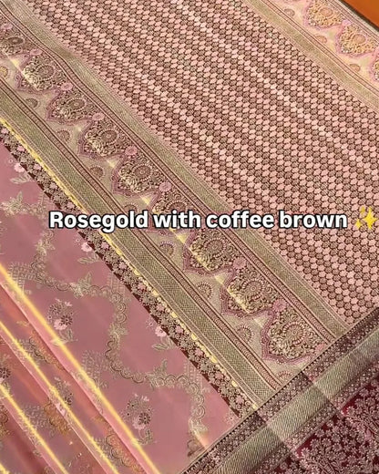 Rose Gold Royale Tissue Saree