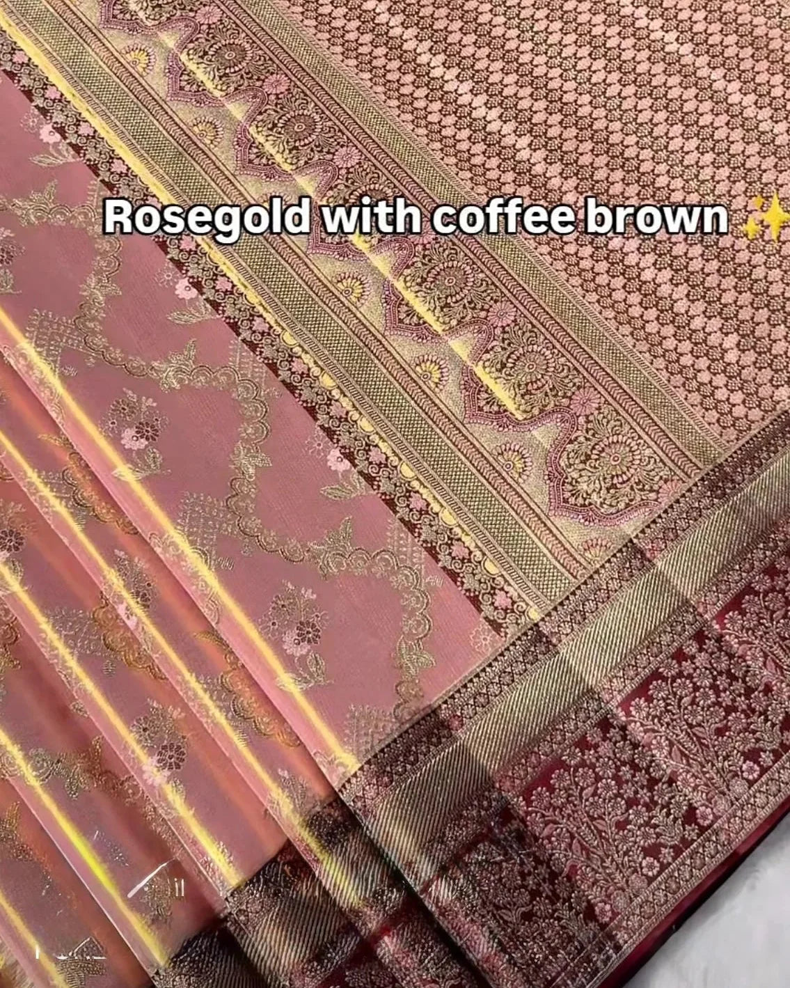 Rose Gold Royale Tissue Saree
