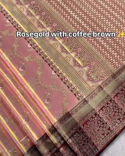 Rose Gold Royale Tissue Saree