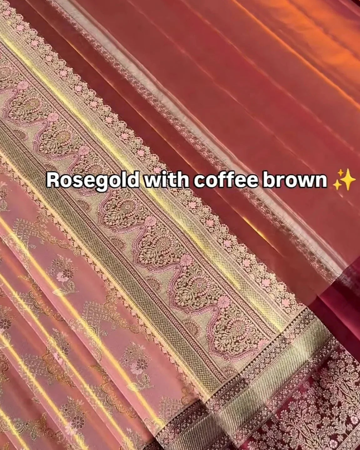 Rose Gold Royale Tissue Saree