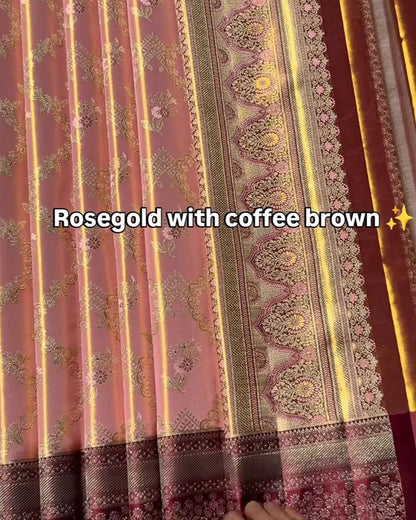 Rose Gold Royale Tissue Saree