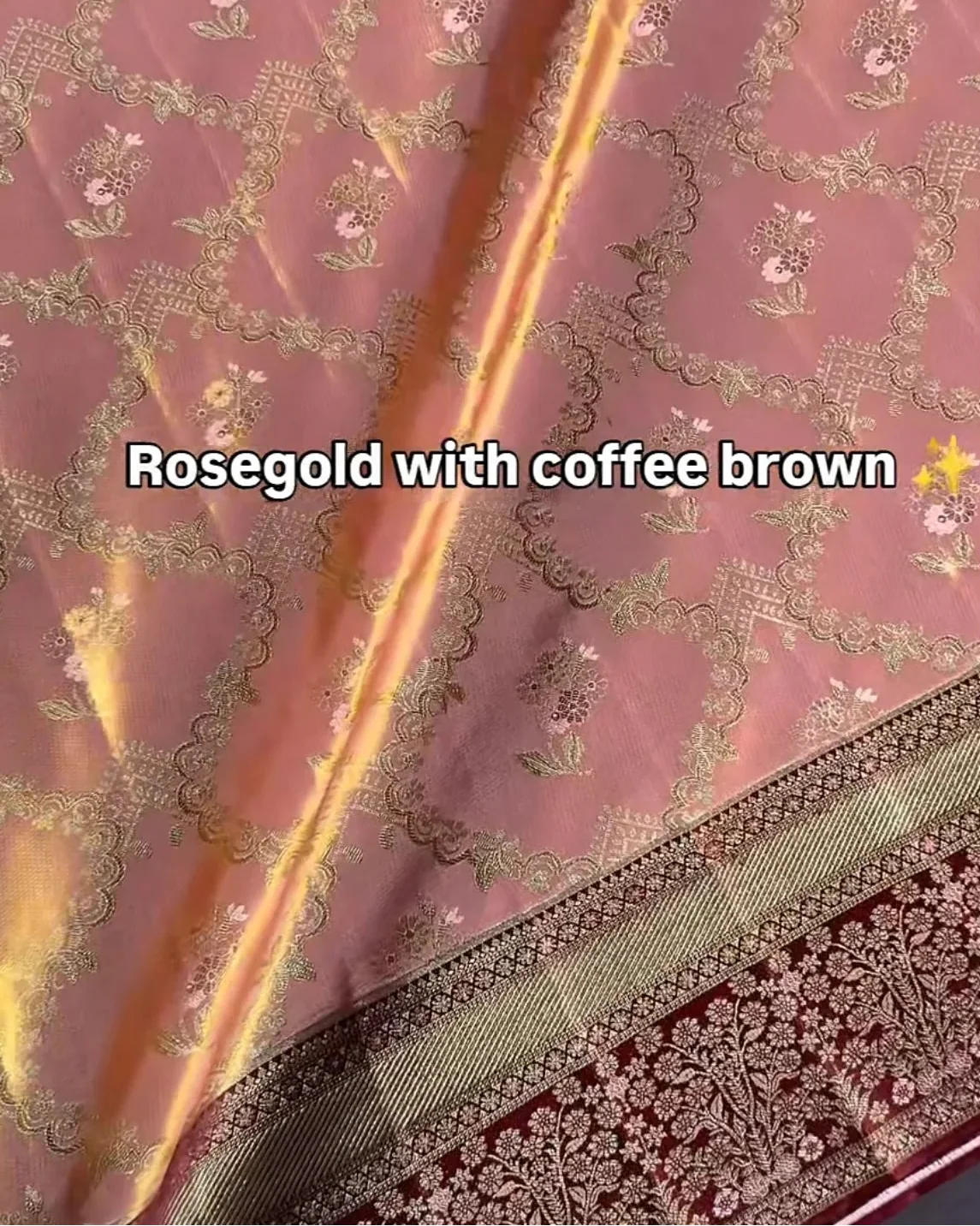 Rose Gold Royale Tissue Saree