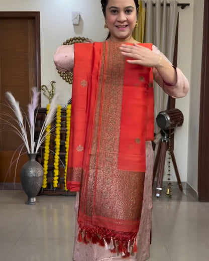 Sindoori Glow Cotton Jari Suit